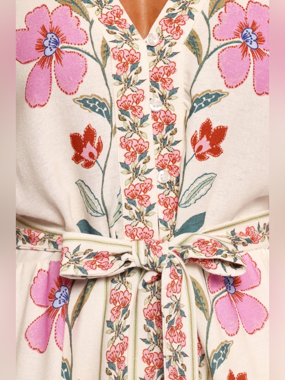 Petal & Pup floral Ginger Tie Waist Romper | Pink Floral | Size small